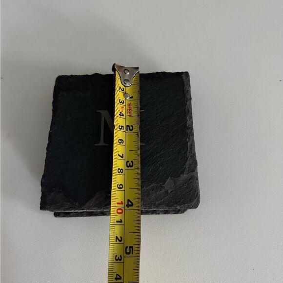 Letter M Charcoal Coaster Set 4 - Picture 3 of 4